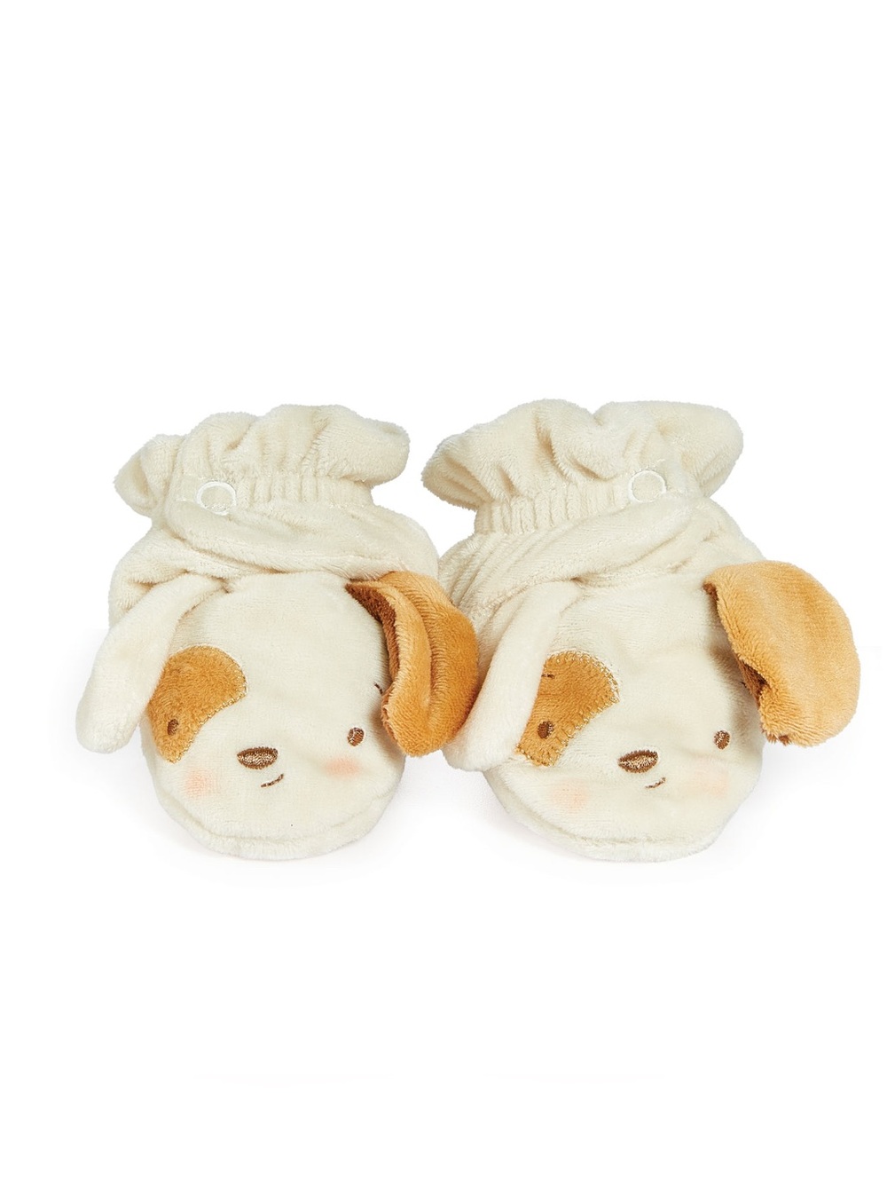 Bunnies by the Bay Plush Puppy Baby Booties Cream Brown, 0-6M